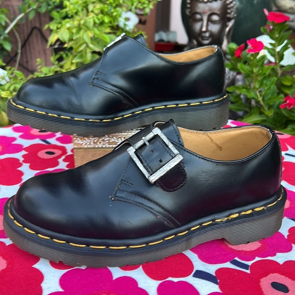 🏴󠁧󠁢󠁥󠁮󠁧󠁿 Dr. Martens MIE Vintage Monk Strap Black Oxfords UK 4 - Picture 6 of 17